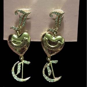 Juicy Couture Gold Heart Drop Earrings